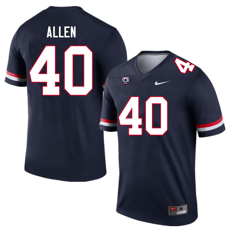 Men #40 Ammon Allen Arizona Wildcats College Football Jerseys Sale-Navy
